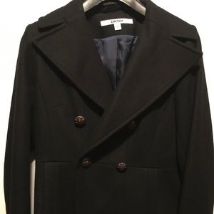 DKNY size 4 black pea coat